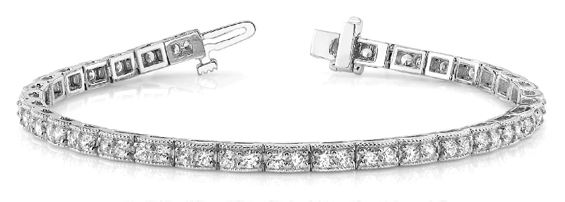 Leather and silver bracelets for a chic combo-Vintage Diamond Bracelet