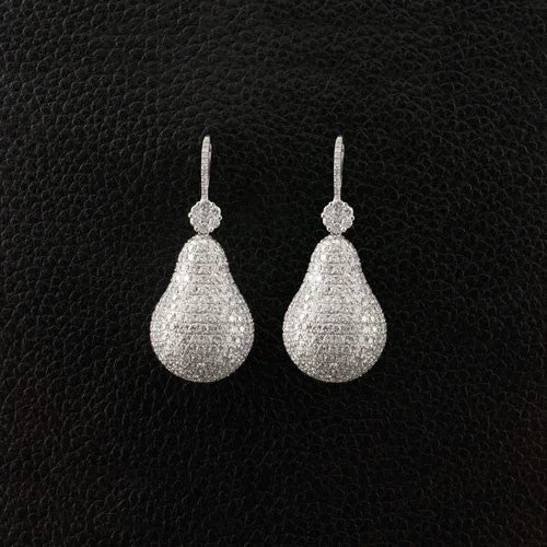 Silver stud earrings for everyday wear-Diamond Earrings shaped like Pears