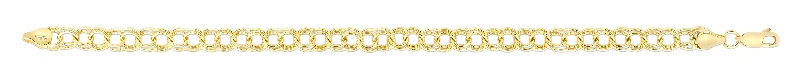 Pearl-encrusted bracelets for refined beauty-14K Gold Medium Double Link Charm Bracelet