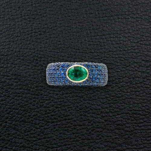 Custom friendship rings for heartfelt connections-Sapphire & Emerald Ring