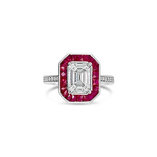 Sterling silver rings for timeless fashion-Ruby & Diamond Ring