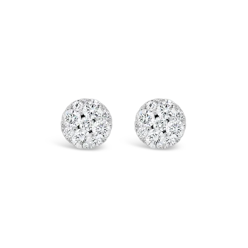 Elegant chandelier earrings for special occasions-Diamond Disc Earrings