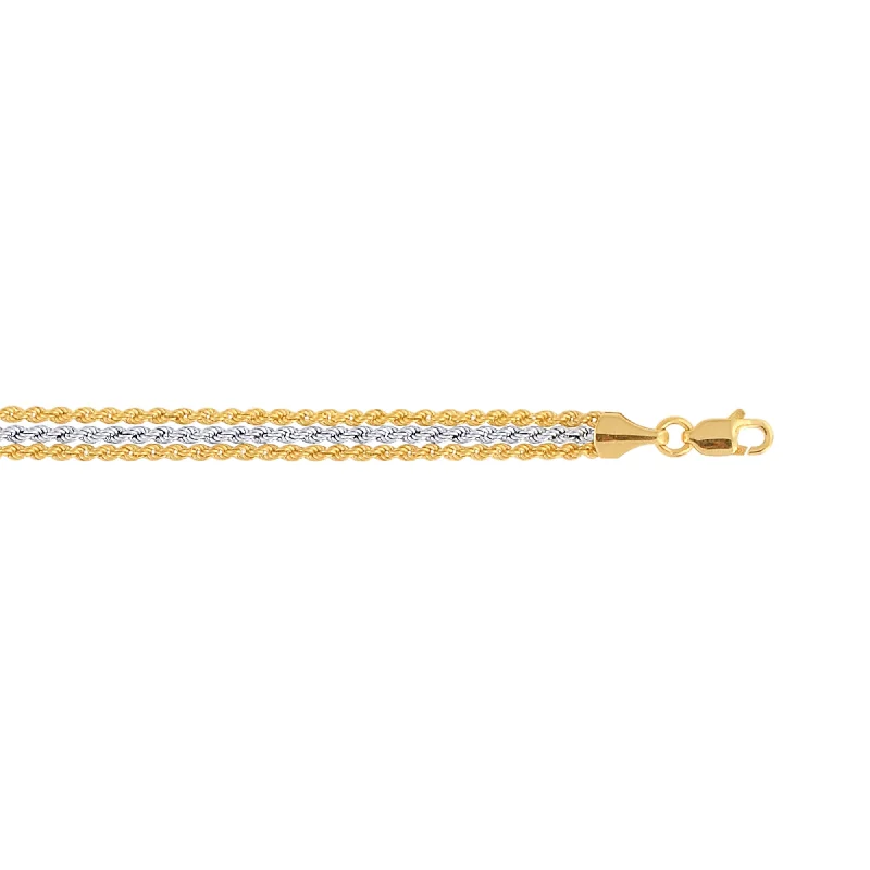 Geometric bracelets for contemporary style-10K Gold Rope Bracelet