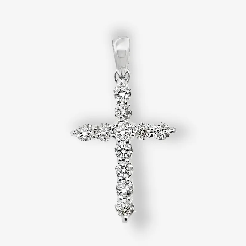 Antique-style necklaces for vintage charm-Classic 0.35CT Diamond Cross Pendant