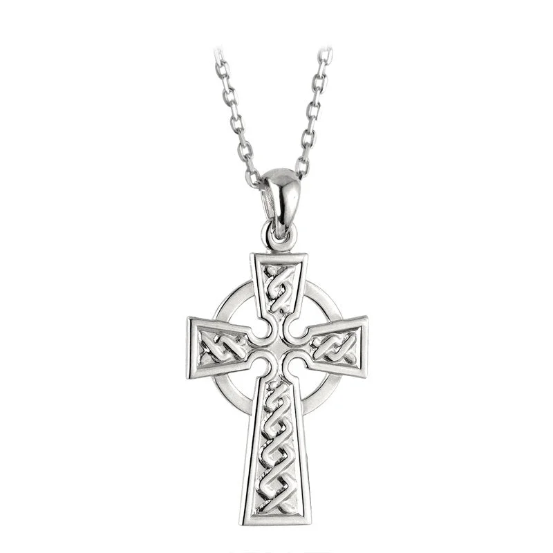 Double-layered necklaces for on-trend fashion-Sterling Silver Small Celtic Cross