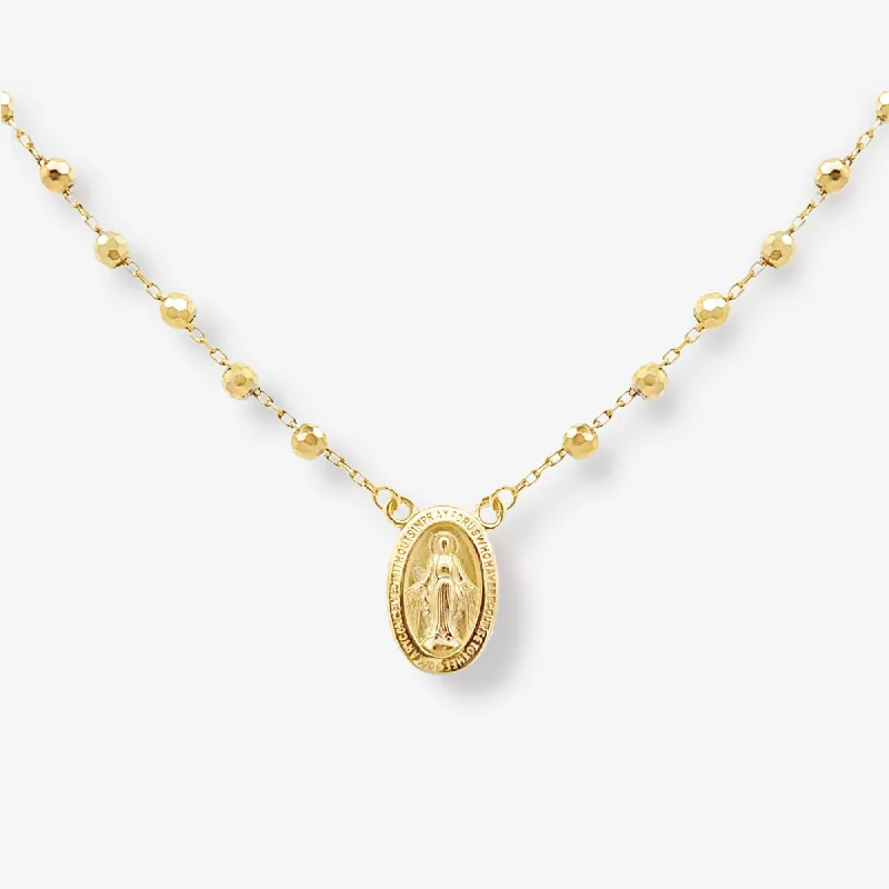 Customizable bar necklaces for modern elegance-Virgin Mary Bead It Station Necklace