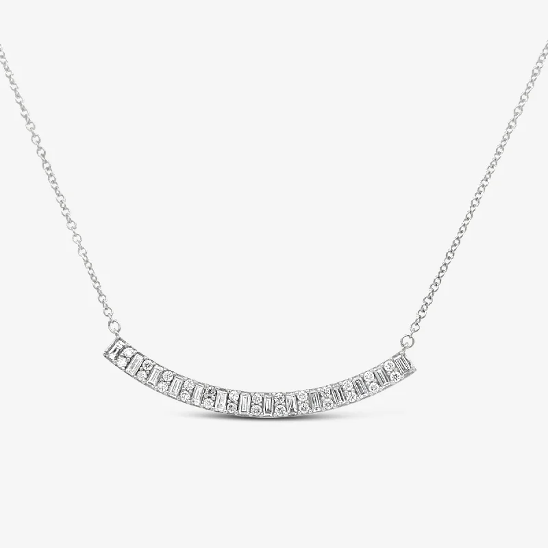 Custom nameplate necklaces for personalized wear-Diamond Curve Necklace