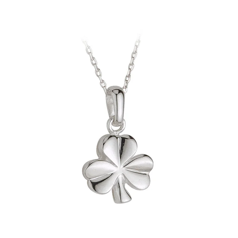 Elegant crystal necklaces for formal events-Silver Shamrock Pendant