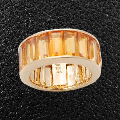 Eternity rings for everlasting love-Emerald cut Citrine Ring