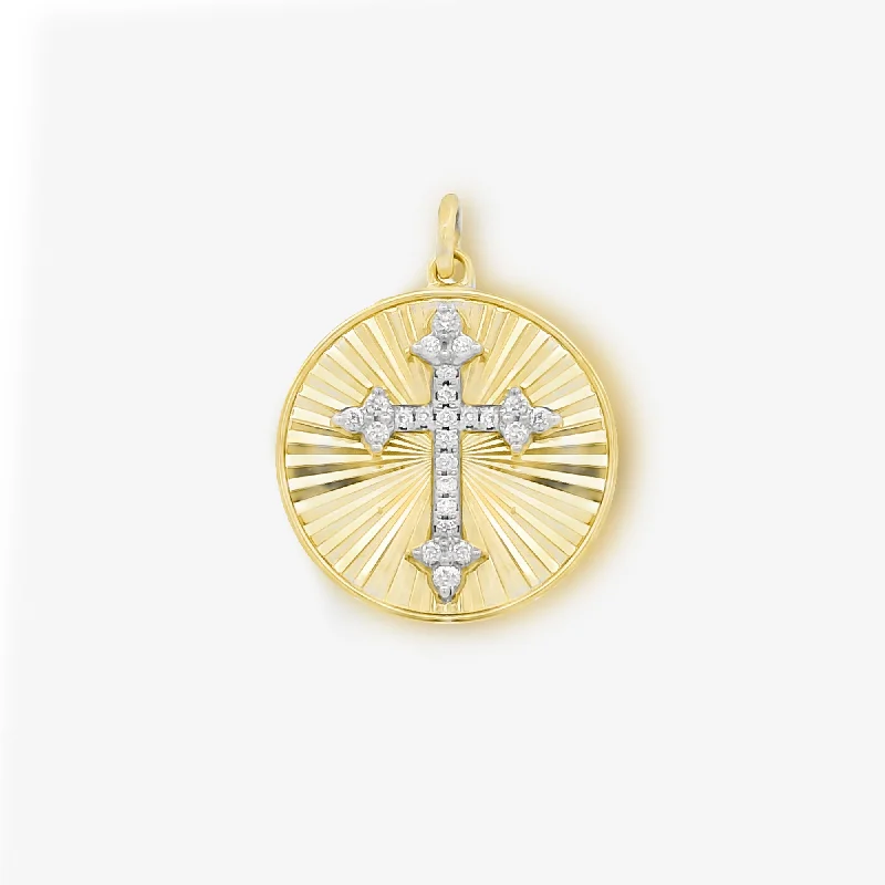 Luxury gemstone necklaces for elegant gifts-Botonee Cross Medallion Pendant