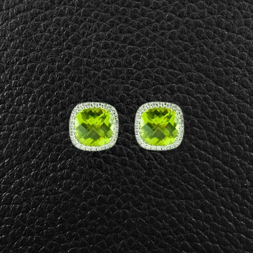 Elegant teardrop earrings for a refined look-Peridot & Diamond Earrings