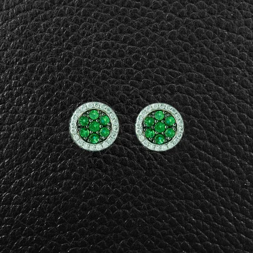 Vintage crystal earrings for elegant occasions-Tsavorite & Diamond Earrings