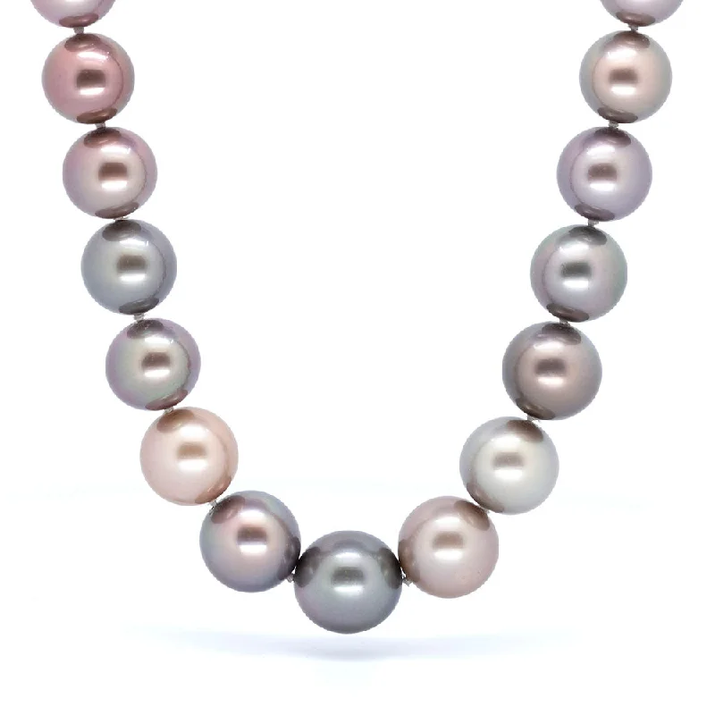 Simple silver necklaces for classic appeal-Multicolored Tahitian Pearl Necklace