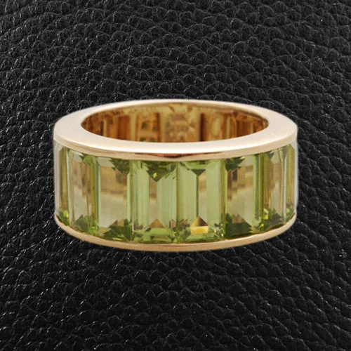 Handmade rings for one-of-a-kind designs-Emerald cut Peridot Ring