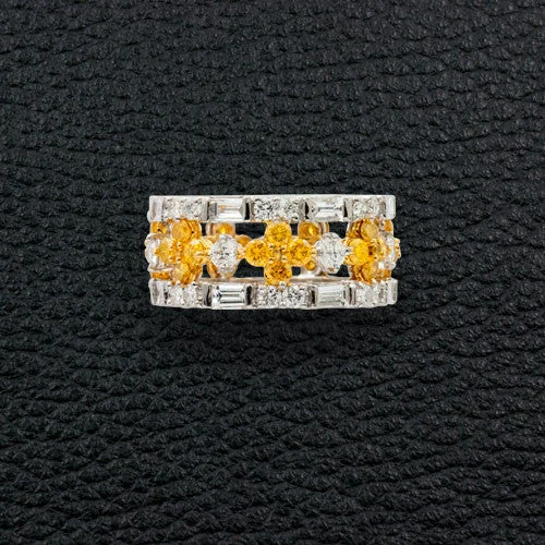 Minimalist gold rings for sleek elegance-Yellow & White Diamond Ring