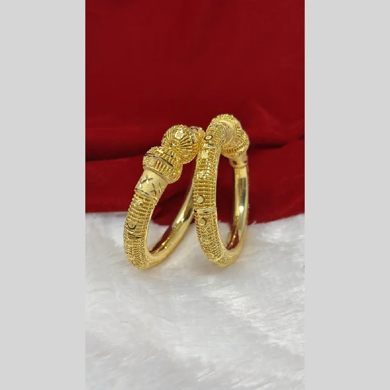 Luxury gemstone bangles for an upscale look-FS Collection Gold Plated Forming Bangle Set