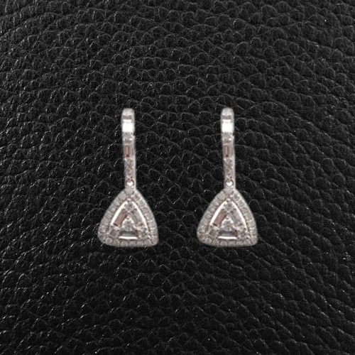 Statement tassel earrings for boho fashion-Triangular Dangle Diamond Earrings