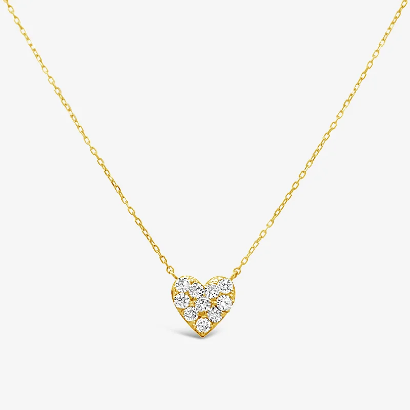 Birthstone necklaces for personalized gifts-Classic Pave Diamond Heart Necklace