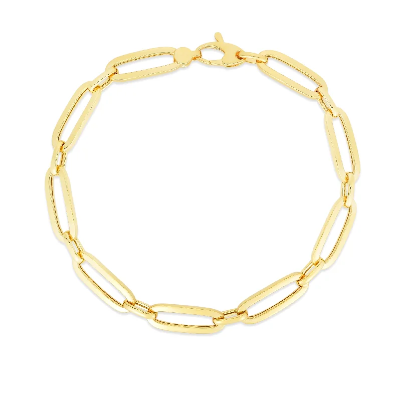 Eco-conscious bracelets for sustainable fashion-14K Gold 5.6mm Bombay Paperclip Bracelet