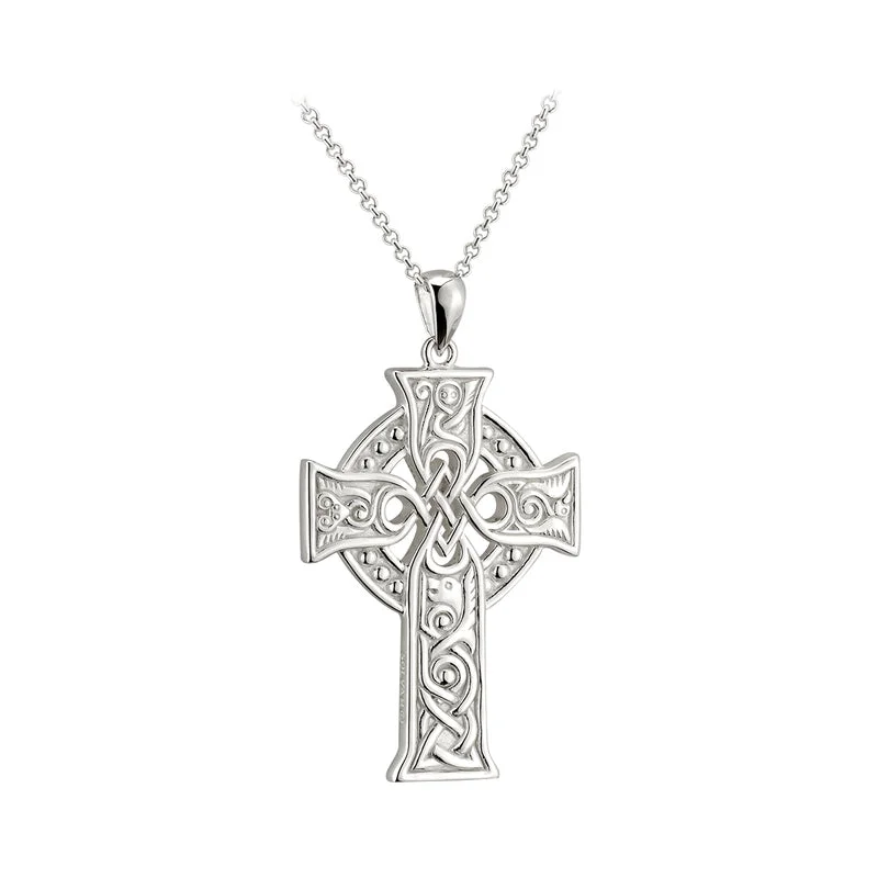 Sparkling cubic zirconia necklaces for luxury-Large Four Apostles Celtic Cross Pendant