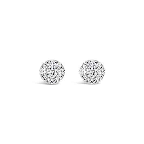 Designer earrings for luxury fashion collections-Cluster Diamond Earrings