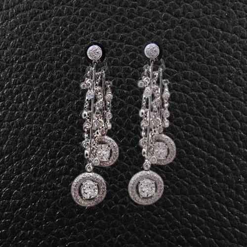 Personalized couple earrings for matching designs-Diamond Dangle Earrings