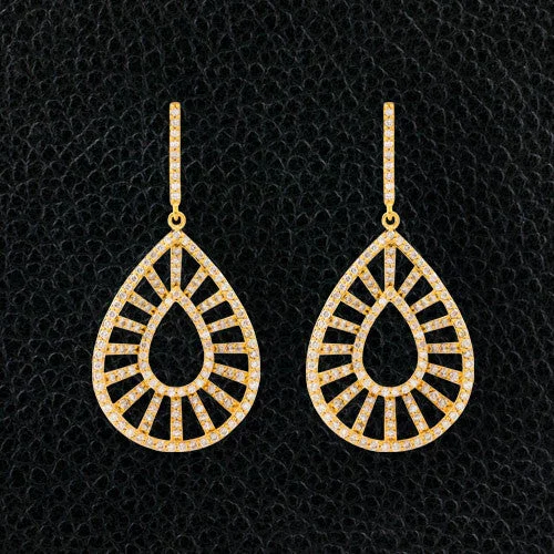 Gold-plated earrings for a luxe yet affordable look-Diamond Dangle Earrings