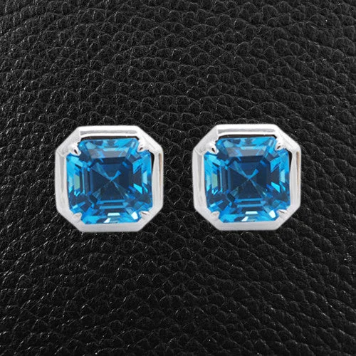 Chic ear cuffs for modern, edgy fashion-Blue Topaz Earrings