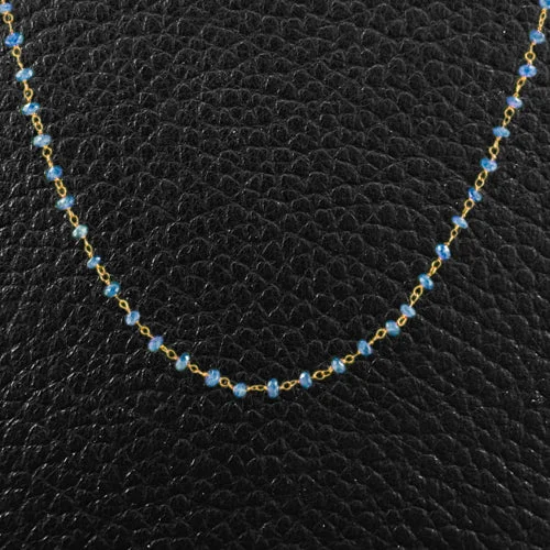 Simple chain necklaces for minimalistic fashion-Sapphire Bead Necklace