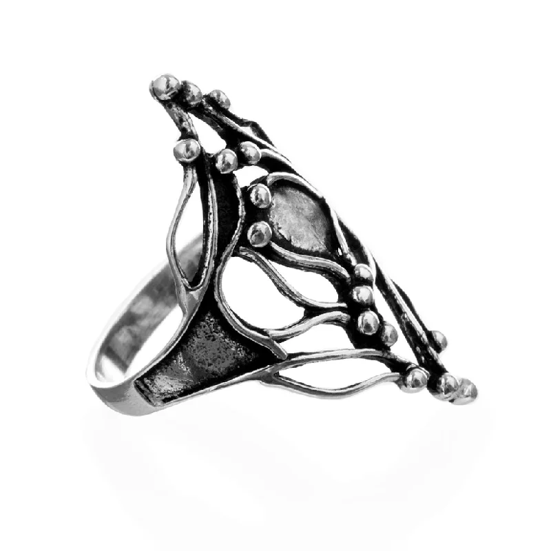 Classic cocktail rings for glamorous evenings-Roots Ring, Sterling Silver