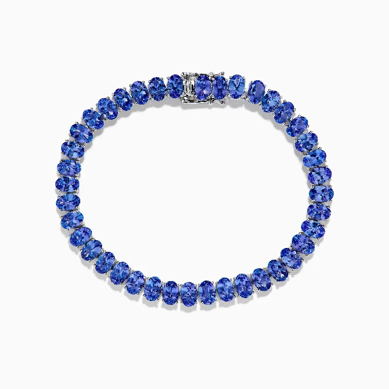 Custom engraved bracelets for personalized gifts-Nahla Siri Sterling Silver Tanzanite Bracelet