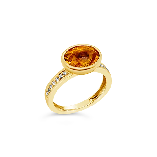 Custom infinity rings for eternal love-Citrine & Diamond Ring