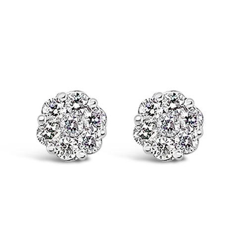 Luxury pearl earrings for upscale events-Diamond Cluster Earrings