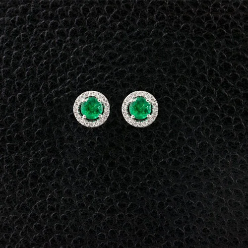 Custom initial drop earrings for personalized style-Emerald & Diamond Earrings