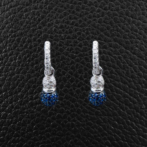 Personalized initial hoop earrings for custom designs-Sapphire & Diamond Earrings