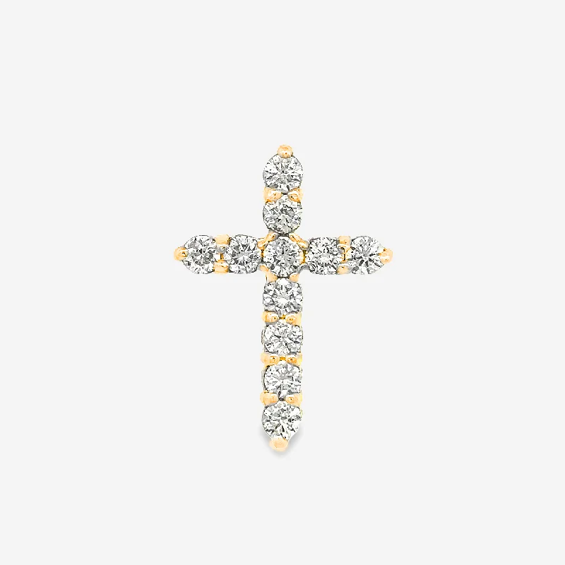 Handwoven necklaces for boho chic style-Classic 1.00ct Diamond Cross Pendant