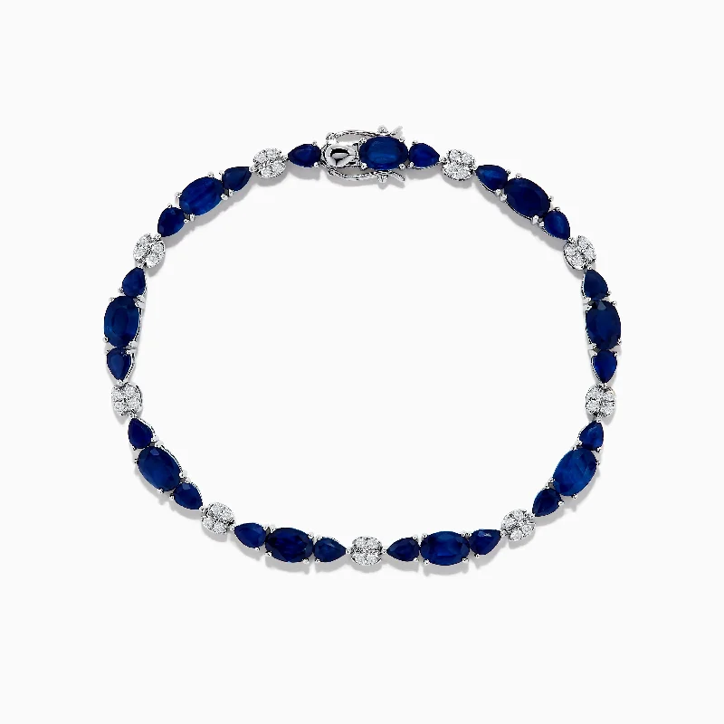 Infinity bracelets for eternal love-Royale Bleu 14K White Gold Blue Sapphire and Diamond Bracelet