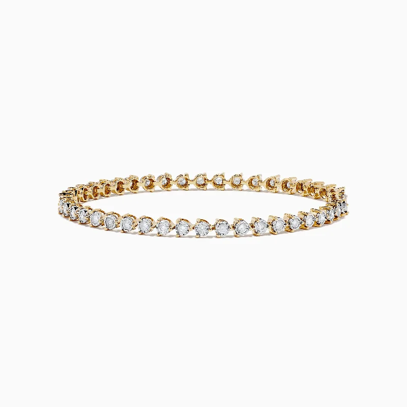 Custom engraved cuff bracelets for unique messages-Pave Classica 14K Two-Tone Gold Diamond Tennis Bracelet 1.95 TCW