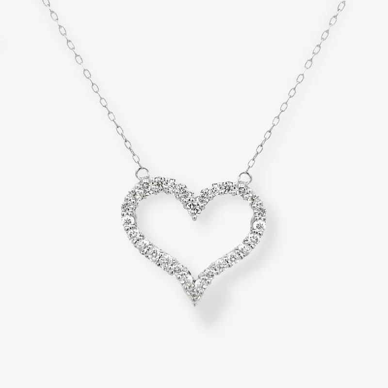 Diamond-encrusted pendants for luxury fashion-Classic 0.70CT Diamond Heart Necklace