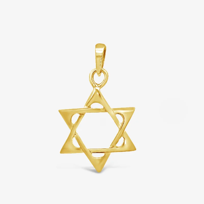 Gold-plated necklaces for a luxurious look-Gold Star of David Pendant