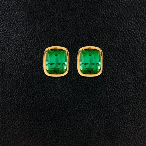 Unique wire earrings for contemporary design lovers-Mint Tourmaline & Diamond Earrings