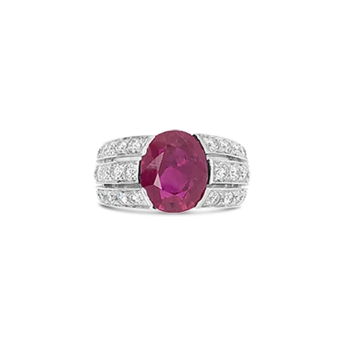 Personalized engravable rings for special occasions-Ruby & Diamond Ring