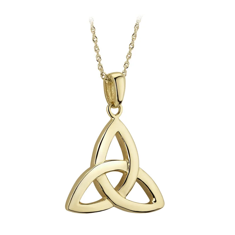 Elegant twist necklaces for sophisticated looks-14K Gold Large Trinity Knot Pendant