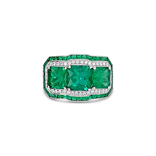 Antique-style rings for a retro vibe-Emerald & Diamond Ring