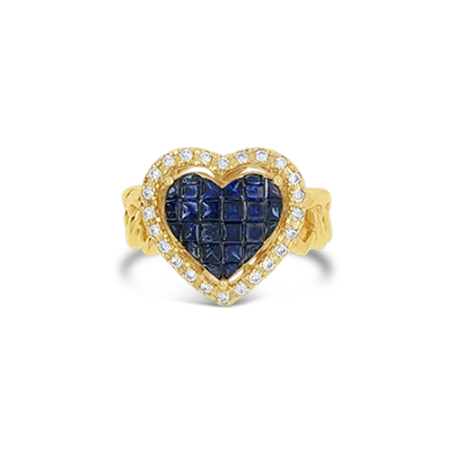 Eternity rings for everlasting love-Sapphire & Diamond Heart Ring