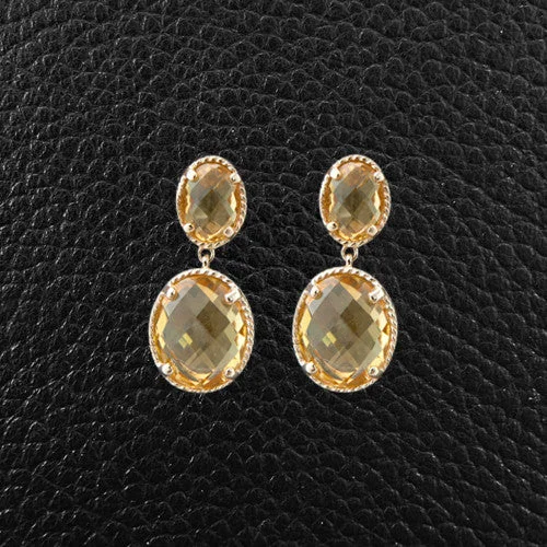 Swarovski crystal earrings for sparkling sophistication-Citrine Dangle Earrings