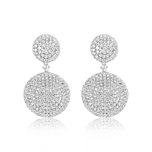 Luxury pearl earrings for upscale events-Diamond Double Disc Dangle Earrings