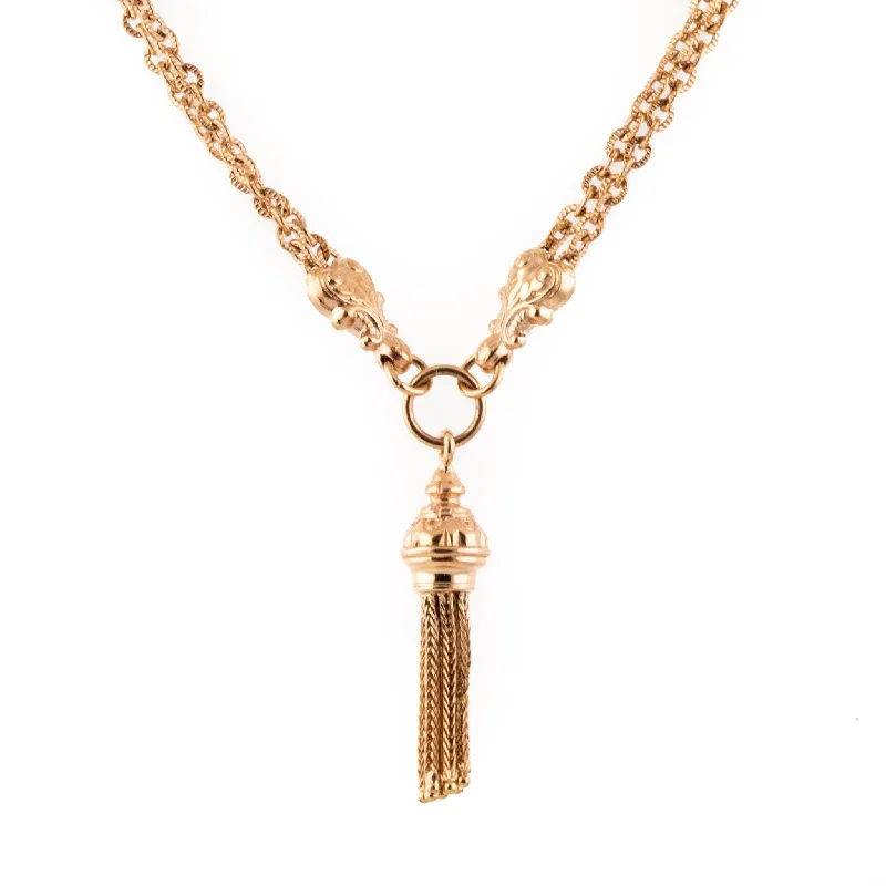 Delicate chain necklaces for subtle elegance-Ornate Rose Gold Watch Chain