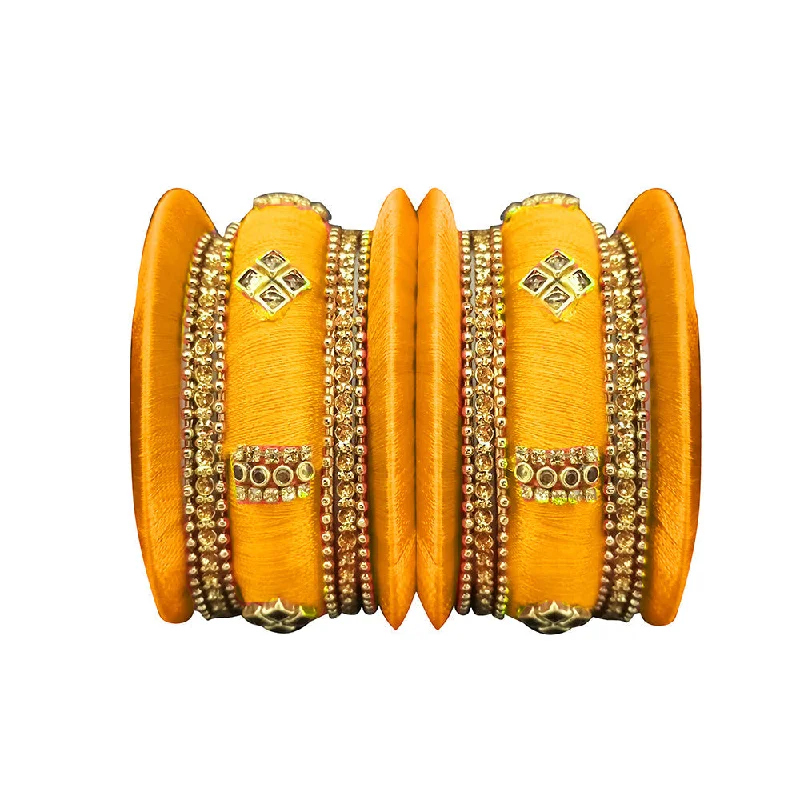 Modern minimalist bangles for sleek style-Sejal Green Color Austrian Stone Bangle Set  - 1403723G