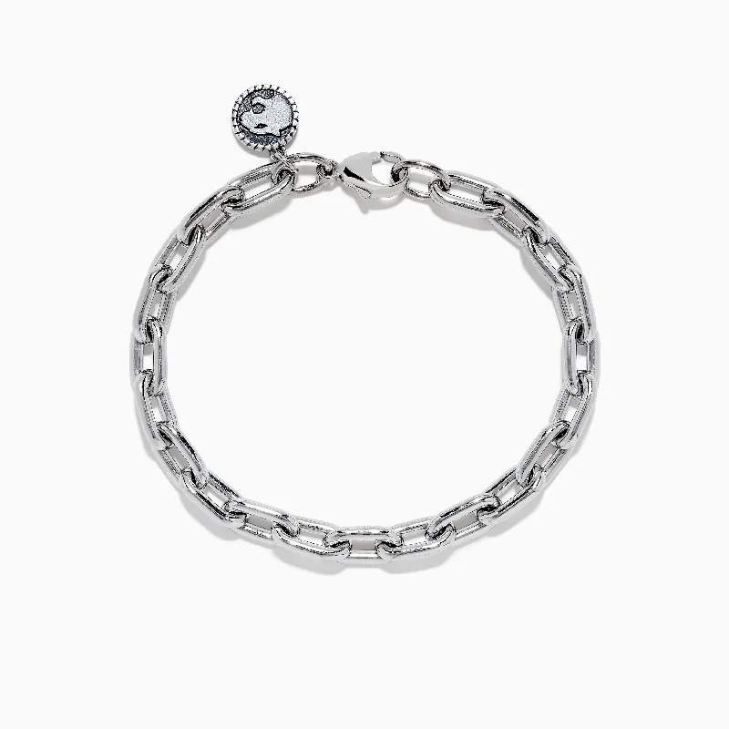 Adjustable bracelets for a perfect fit-Men's 925 Sterling Silver Chain Link Bracelet